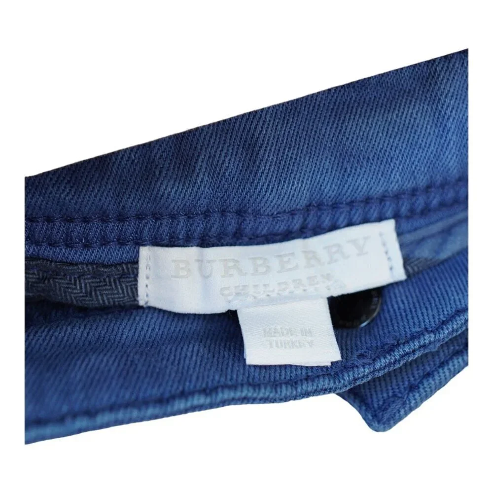 Burberry‎ Denim Shorts Kids Size 10 Blue Cuffed Stretch Minimalist Luxury